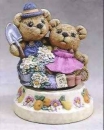 Spieluhr - Teddy-Gärtner - Basis mit Fruchtmotiv - Schrühware