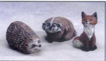 Europäische Tiere im 3er-Set - bis 8 cm hoch - Schrühware