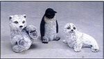 Arktische Tiere im 3er-Set - bis 8 cm - Schrühware
