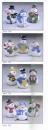 Snowpeople 1 bis 4 - 12 verschiedene im Satz – 8 cm hoch - Schrühware