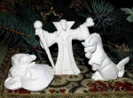 Mystik-Miniaturen im 3er-Set – bis 7,5 cm hoch – Zauberer – Drache – Einhorn – Schrühware