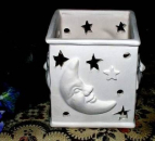 Windlicht - Sonne - Mond - Sterne - 10 cm hoch - Schrühware