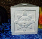 Öllampe mit Sonnen-Motiv - Höhe 10 cm - ohne Glaseinsatz - Schrühware