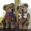 Teddy-Paar – 27,5 und 25 cm hoch – Schrühware