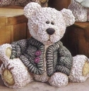 Teddy mit Strickjacke – 23 cm hoch – Schrühware