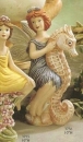 Elfe auf Seepferdchen – 25 cm hoch – Schrühware