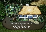 Töpfer-Türschild – Friesenhaus I – 18 x 11 cm – Relief – aufwändige Handarbeit