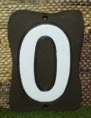 Keramik-Hausnummernschild – Ziffer 0 – 9 x 13 cm – getöpfert mit aufgesetzter Ziffer