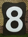 Keramik-Hausnummernschild – Ziffer 8 – 9 x 13 cm – getöpfert mit aufgesetzter Ziffer