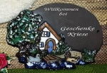 Töpfer-Türschild – Haus am Wasser mit Entenpaar - 22 x 16 cm – Reliefbild – aufwändige, tolle Töpferarbeit – DISC