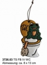 Töpfer - Türschild – Frosch - fester Text: WC – 8 x 13 cm – hochwertige Handarbeit