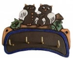 Schlüsselbrett – drei Eulen – 19 x 15 cm - Flachbild – tolleTöpferarbeit