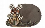 Töpfer-Türschild – Windmühle I - 19 x 13 cm – Flachbild – aufwändige Handarbeit