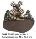 Töpfer-Türschild – Windmühle II mit Schafen – 18 x 18,5 cm - Reliefbild – tolle, sehr aufwändige Handarbeit