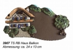 Töpfer-Türschild – Haus mit Balkon – 24 x 13 cm – Reliefbild – tolle, sehr aufwändige Handarbeit