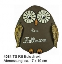 Töpfer-Türschild – Eule – direkt – 17 x 19 cm – Reliefbild – aufwändige Handarbeit