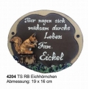 Töpfer-Türschild – Eichhörnchen – 19 x 16 cm – Reliefbild – aufwändige Handarbeit
