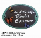 Töpfer-Türschild – Schmetterlinge – 18 x 12,5 cm – Reliefbild – aufwändige Handarbeit