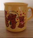 Motiv-​​Tasse aus Keramik - Teddyfamilie – gelb – Kaffeebecher - ohne Name