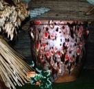 großer Steintopf mit Innenglasur – Höhe 25 cm - Durchmesser 25 cm - Schrühware - Sonderangebot