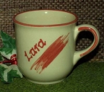 Ceramic Cup - cream - mug with fixed name: Lara