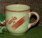 Ceramic Cup - cream - mug with fixed name: Tanja