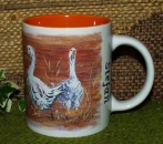 Keramik-Tasse  - Becher mit Wunschtext – Rundum-Motiv : Gänse