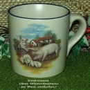 Keramik-Tasse  - Becher mit Wunschtext – Motiv: 1 x Schweinefamilie