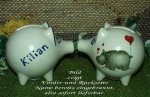 Sparschwein mit Stopfen – 10 x 8,5 x 8,5 cm - Nilpferdmotiv – fester Name: Kilian