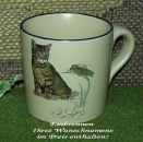 Keramik-Tasse  - Becher mit Wunschname – Motiv: 1 x Katze