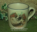 Keramik-Tasse - Becher mit Wunschtext – Motiv: 1 x Katze