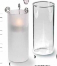 Glaszylinder fürTeelichthalter – Windlichtglas - 55 x 130 mm – mit Boden – gefrostet - Variante E