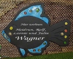 Keramik-Türschild – Fisch – 20 x 15 cm – Handarbeit – Unikat