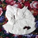 Geburtenplatte mit Storchmotiv - Schrühware