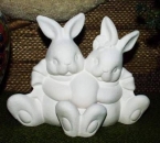 Easter Cuddle Bunnies – Osterhasen-Paar - 14 cm hoch - 17,5 cm breit - Schrühwar