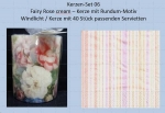 Windlicht / Kerze mit Servietten - Fairy Rose cream