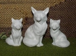 Füchse im 3er-Set – bis 10,5 cm hoch – Schrühware