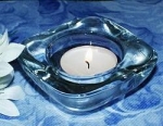 Glas-Teelichthalter - Quader – klar – 8 x 8 x 3,5 cm