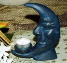 Mond – Teelichthalter aus Keramik – 16 cm hoch – Handarbeit – Unikat