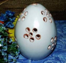 Keramik-Windlicht für Teelicht - Blümchen - 12 x 14 cm - 2. Wahl – Glasurfehler möglich