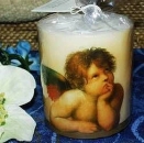 Windlicht / Kerze - Angelo cream – Putte