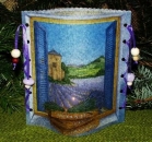 Lantern made of laminated motif for tealight - Toscana