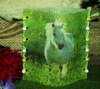 Lantern made of laminated motif for tealight - Pferd