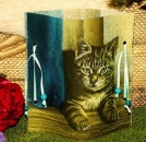 Lantern made of laminated motif for tealight - Peterle