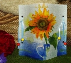 Folienwindlicht für Teelicht -  Sonnenblume