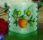 Lantern made of laminated motif for tealight - Orange
