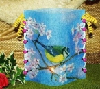 Lantern made of laminated motif for tealight - Meise