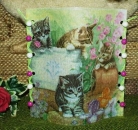 Folienwindlicht für Teelicht - Spielende Kätzchen