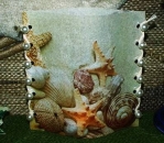 Lantern made of laminated motif for tealight – Muscheln