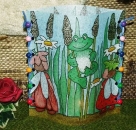 Lantern made of laminated motif for tealight - Frosch mit Elfen